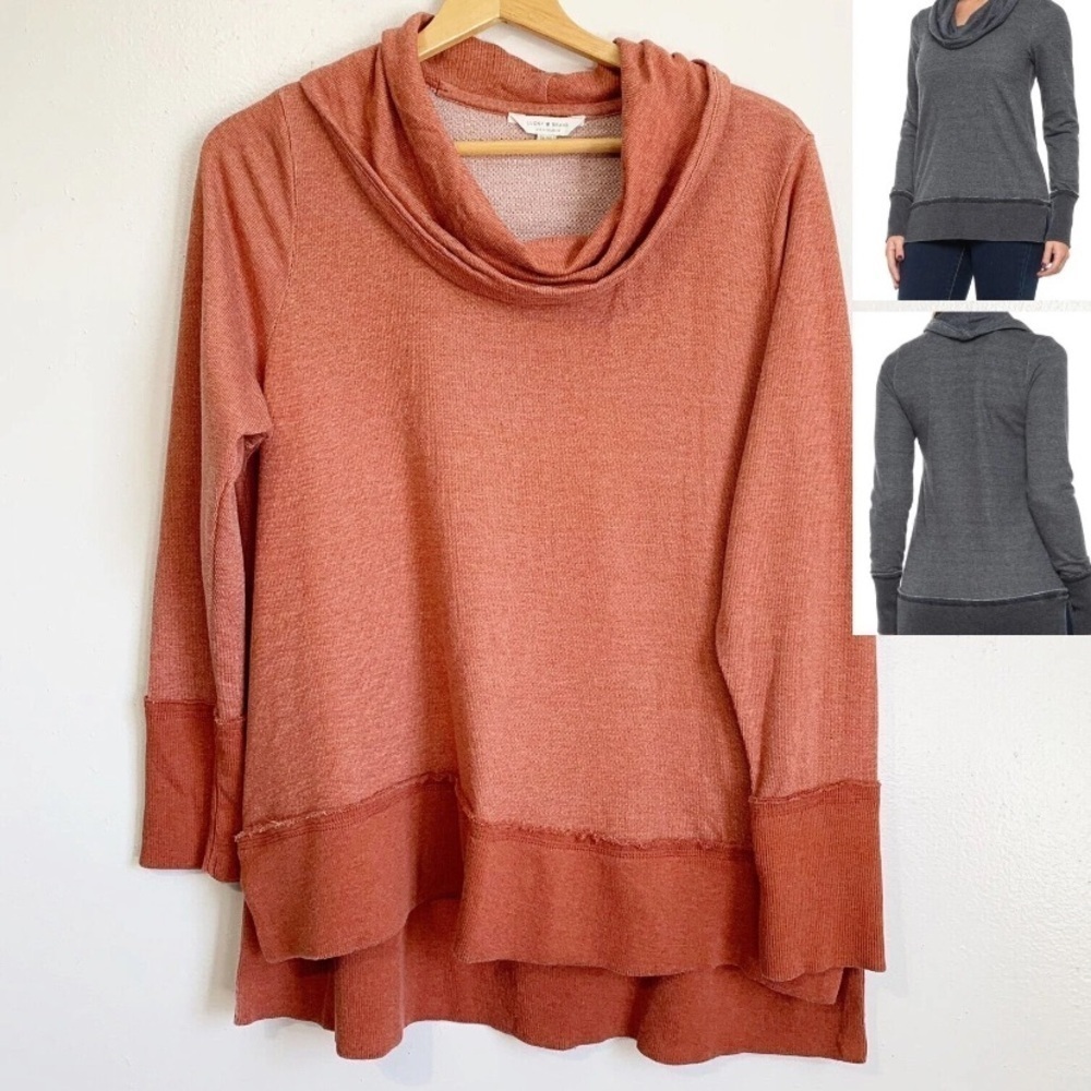 Lucky Brand Raw Hem Fall Cowl
Neck French Terry Tunic SZ 1X
Dark Thrush - Picture 12 of 12